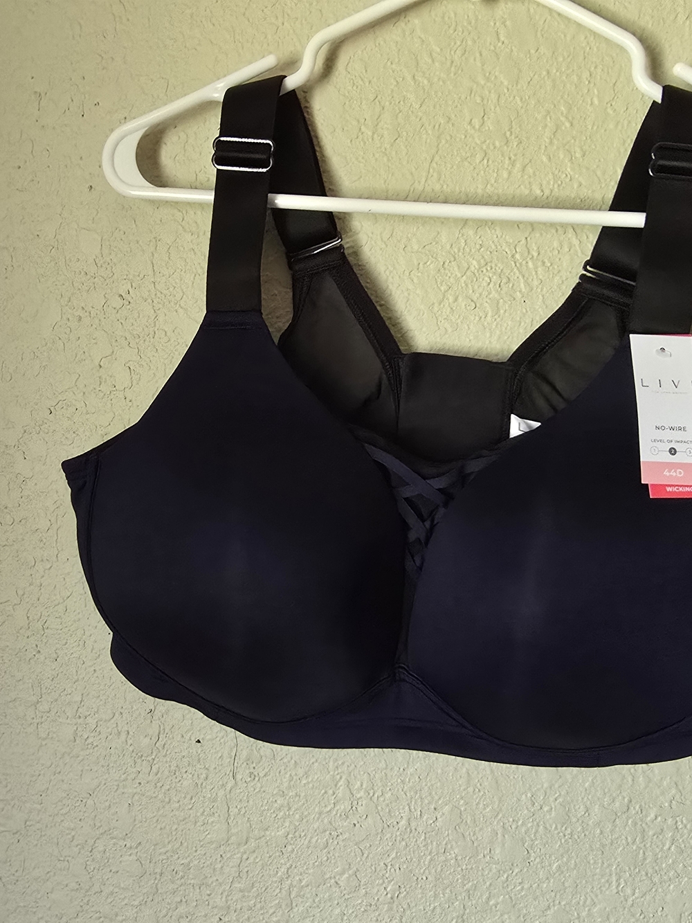 Lane Bryant Navy No-Wire Support Bra with Wide Straps